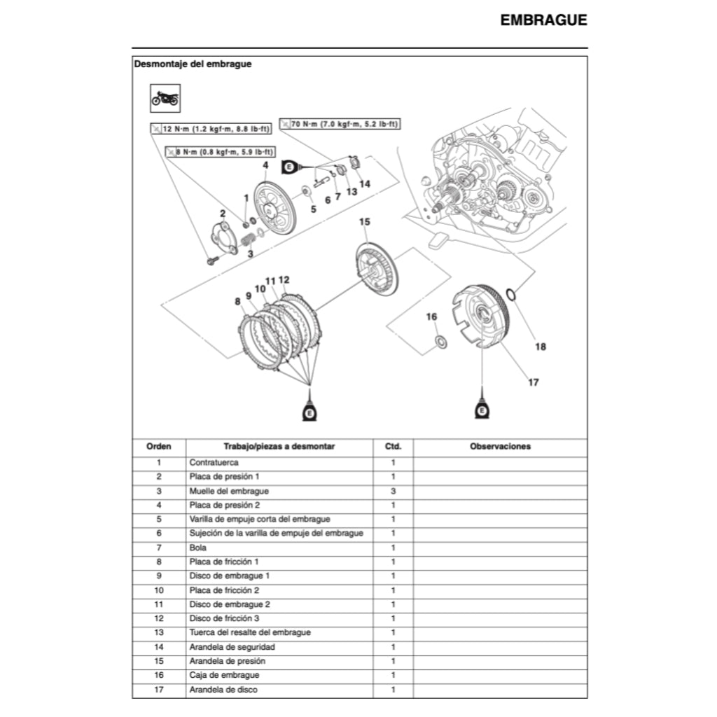 YAMAHA MT-15 (2019+) SERVICE WORKSHOP MANUAL (SPANISH LANGUAGE) + PARTS CATALOGUE + OWNER'S MANUAL