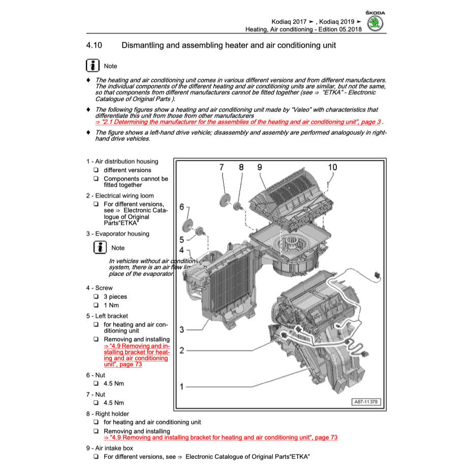 SKODA KODIAQ NS7 (2017+) SERVICE WORKSHOP MANUAL