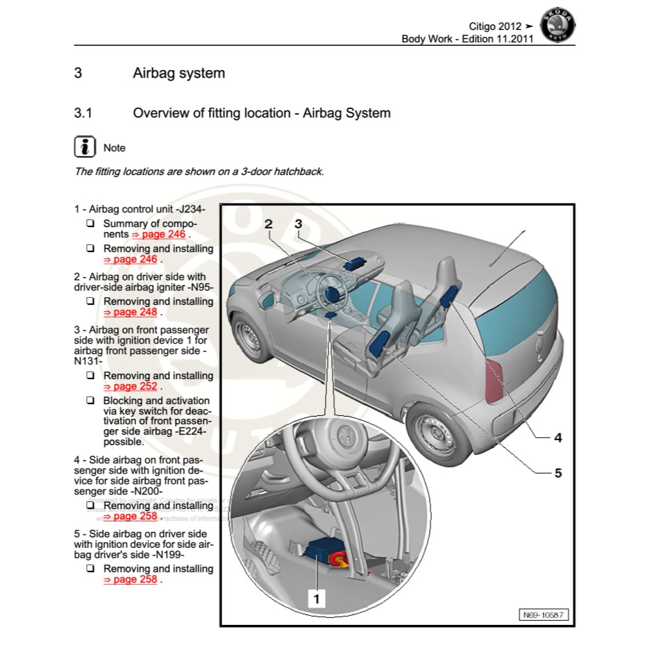 SKODA CITIGO (2011-2020) SERVICE WORKSHOP MANUAL
