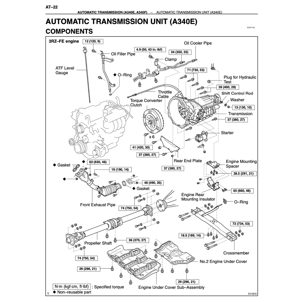 TOYOTA TACOMA N140-N190 (1995-2004) SERVICE WORKSHOP MANUAL