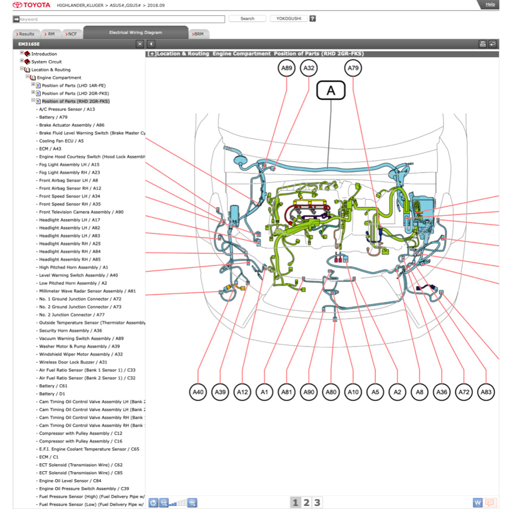 TOYOTA HIGHLANDER /KLUGER ASU50/GSU50 (2013-2019) ONLINE SERVICE WORKSHOP MANUAL