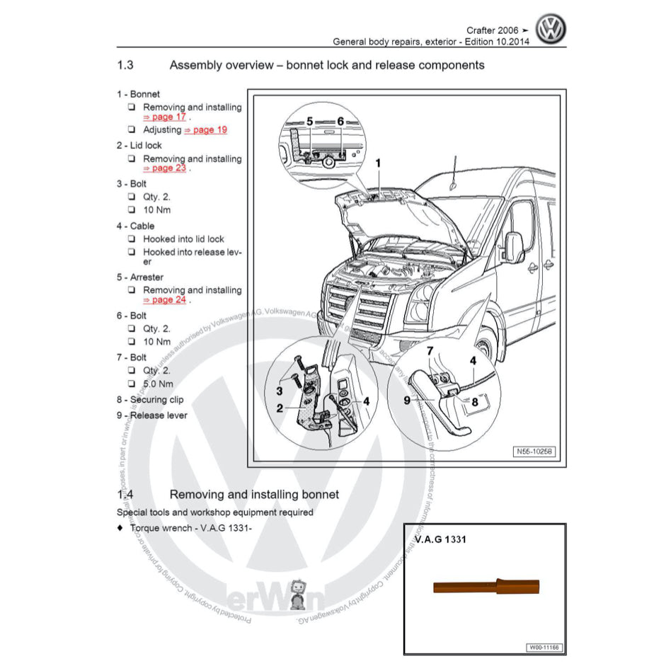 VW CRAFTER 2E/2F (2006-2017) SERVICE WORKSHOP MANUAL