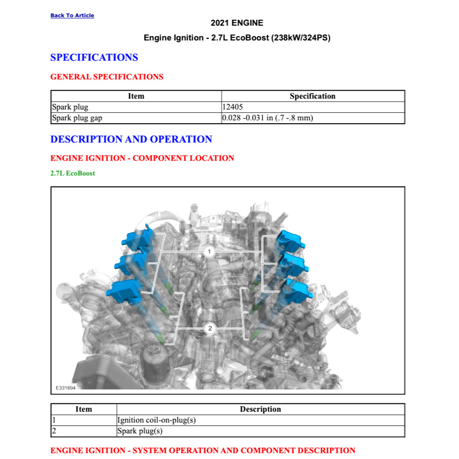 FORD F-150 F150 RAPTOR (2021+) SERVICE WORKSHOP MANUAL