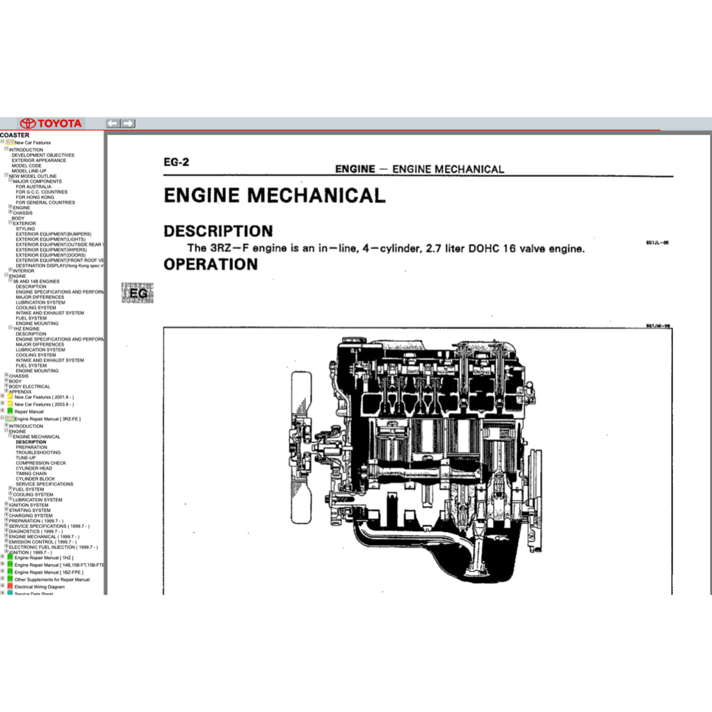 TOYOTA COASTER (1993-2016) SERVICE WORKSHOP MANUAL