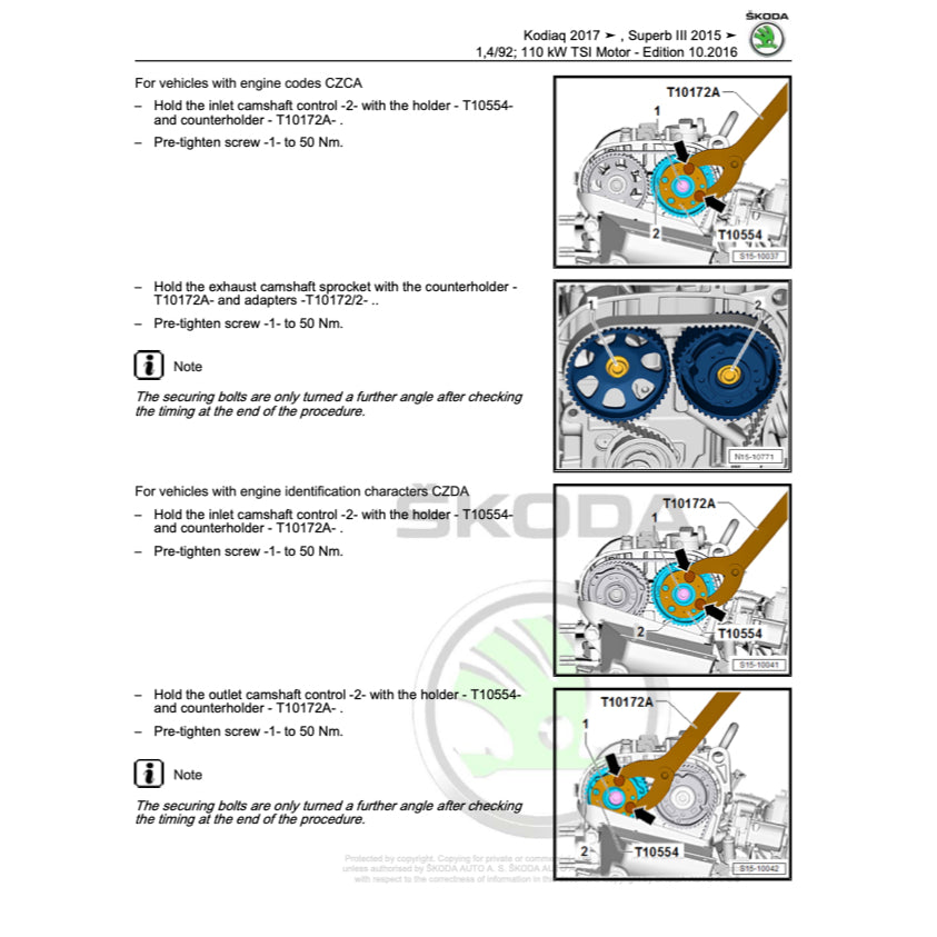 SKODA SUPERB B8-3V (2015+) SERVICE WORKSHOP MANUAL
