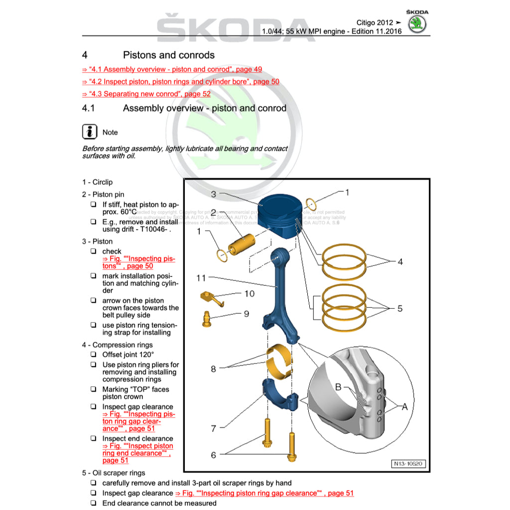 SKODA CITIGO (2011-2020) SERVICE WORKSHOP MANUAL