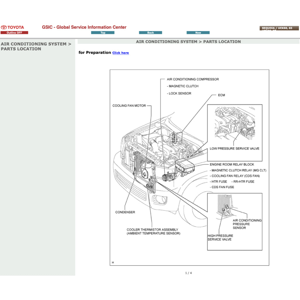 TOYOTA SEQUOIA UCK60/65 (2008-2022) ONLINE SERVICE WORKSHOP MANUAL