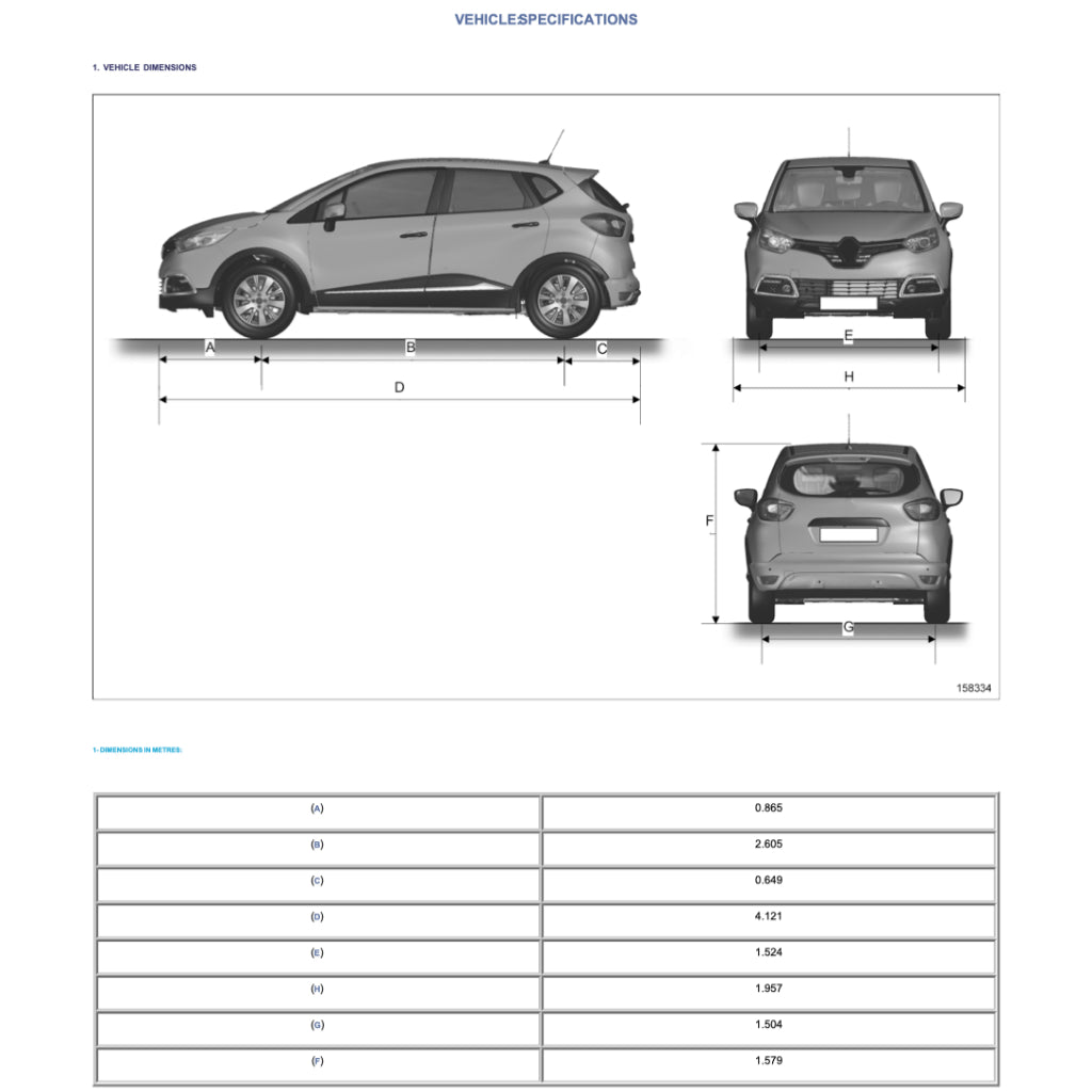 RENAULT CAPTUR J87 (2013-2019) SERVICE WORKSHOP MANUAL