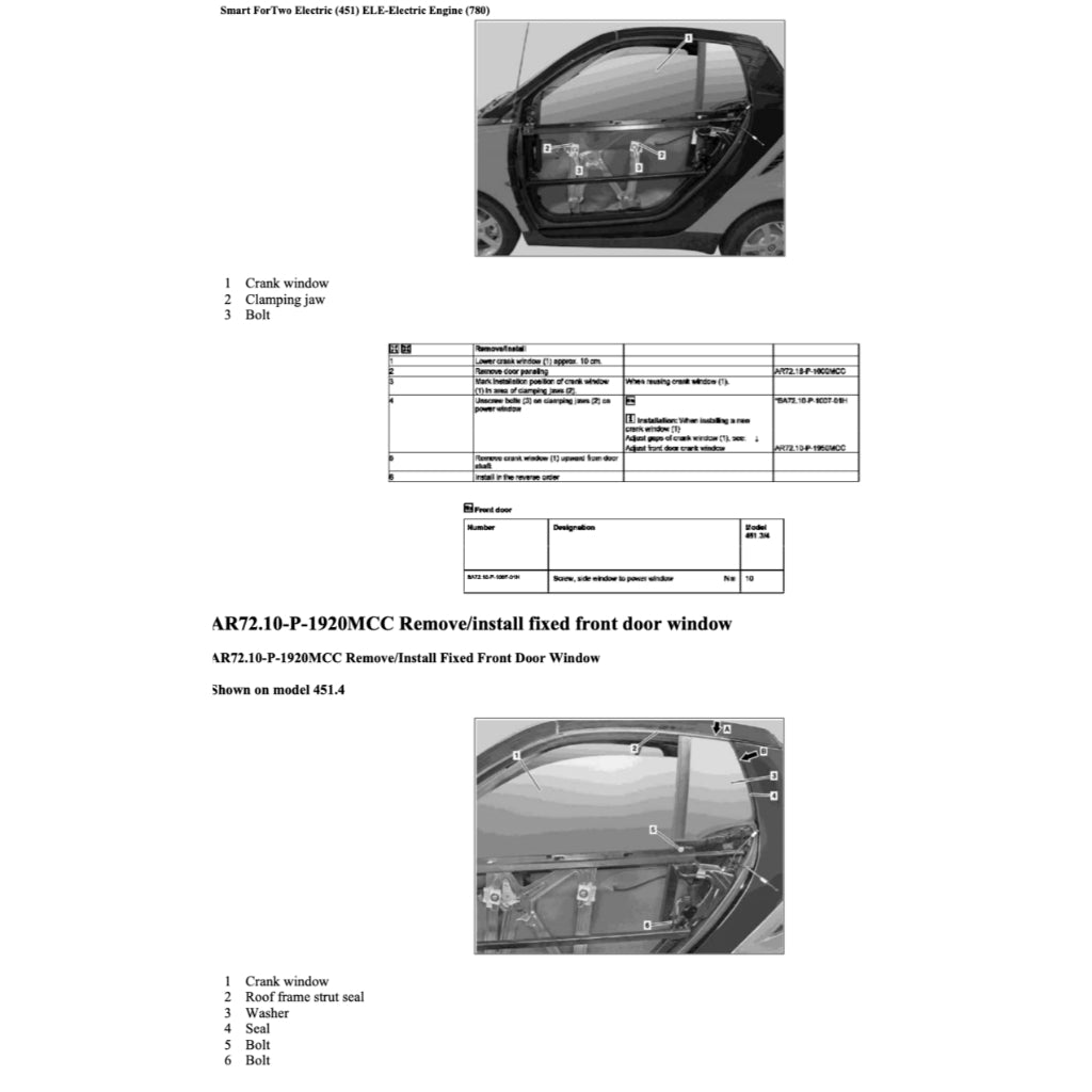 SMART FORTWO ELECTRIC DRIVE W451 ED2 (2009-2012) SERVICE WORKSHOP MANUAL