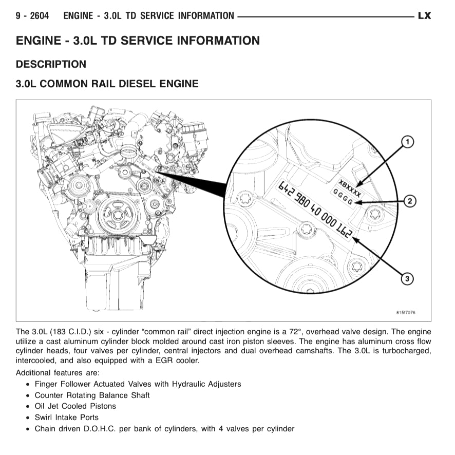 DODGE MAGNUM LX (2004-2008) SERVICE WORKSHOP MANUAL