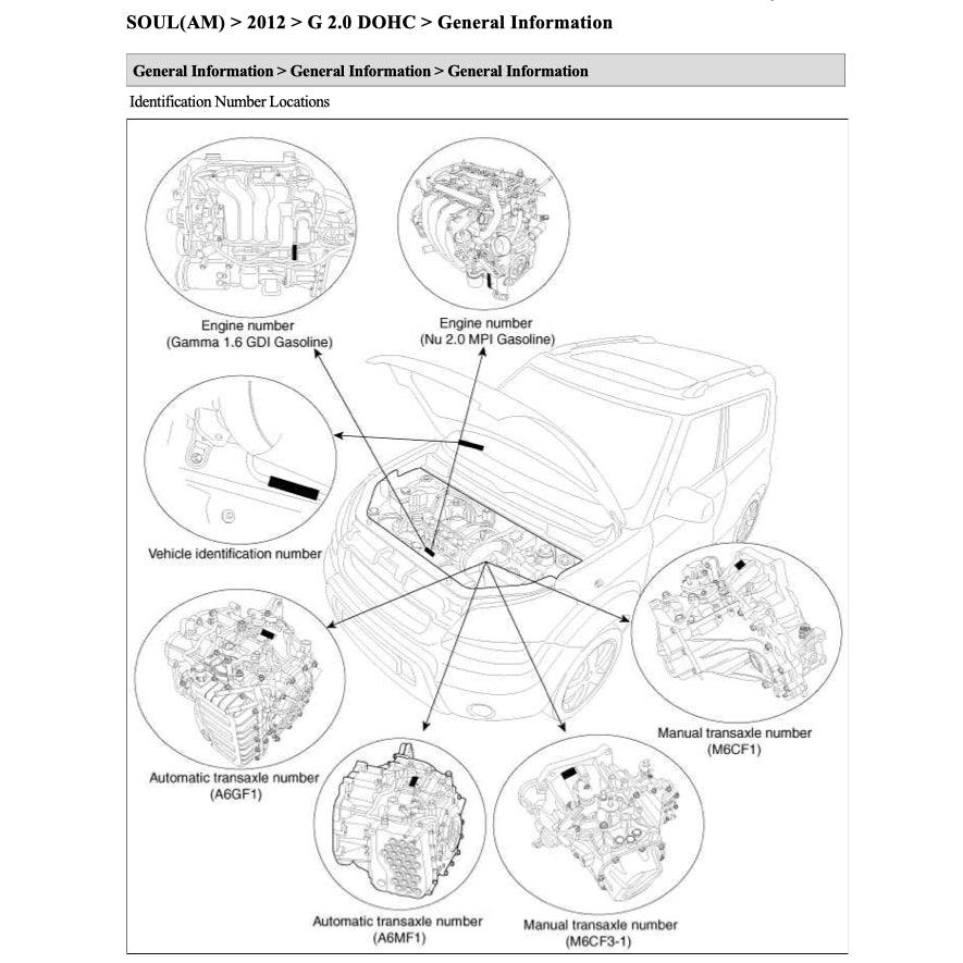 KIA SOUL AM (2009-2013) SERVICE WORKSHOP MANUAL
