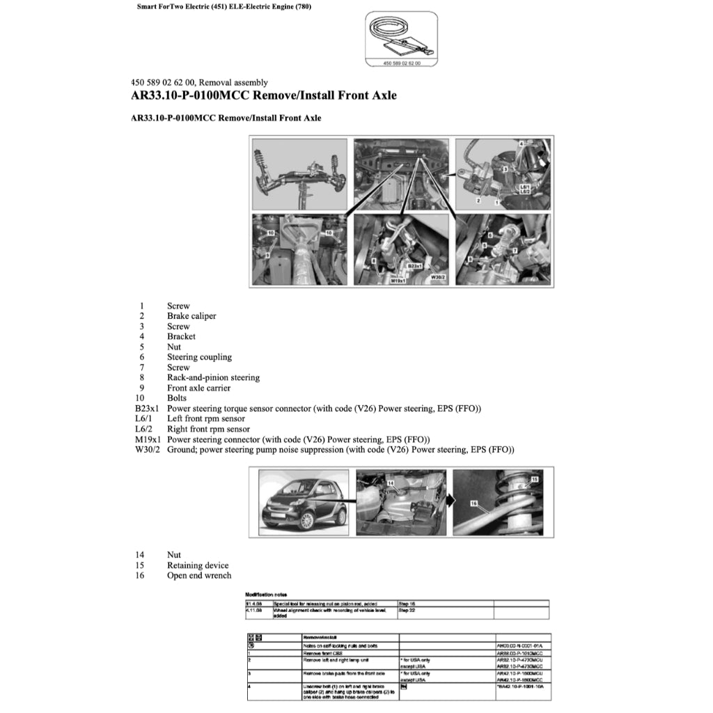 SMART FORTWO ELECTRIC DRIVE W451 ED2 (2009-2012) SERVICE WORKSHOP MANUAL
