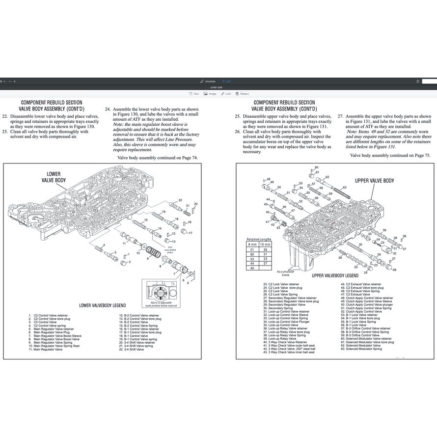 TOYOTA AUTOMATIC TRANSMISSION REPAIR MANUAL A130/A140/A240/A340/A40-41/A40D/A43DE/A440-F/A55/A750E/A761E/U140-240/U151E