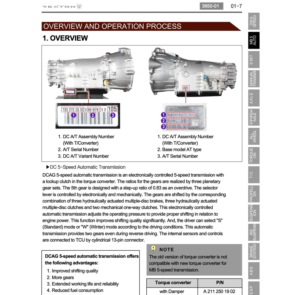 SSANGYONG REXTON W Y290 (2012-2017) SERVICE WORKSHOP MANUAL