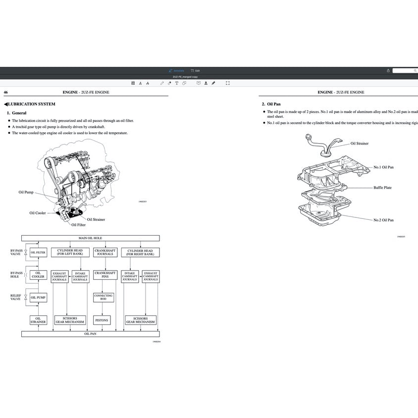TOYOTA ENGINE 2UZ-FE (4.7L) SERVICE REPAIR WORKSHOP MANUAL