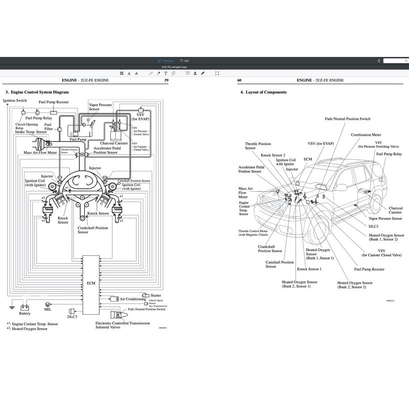 TOYOTA ENGINE 2UZ-FE (4.7L) SERVICE REPAIR WORKSHOP MANUAL