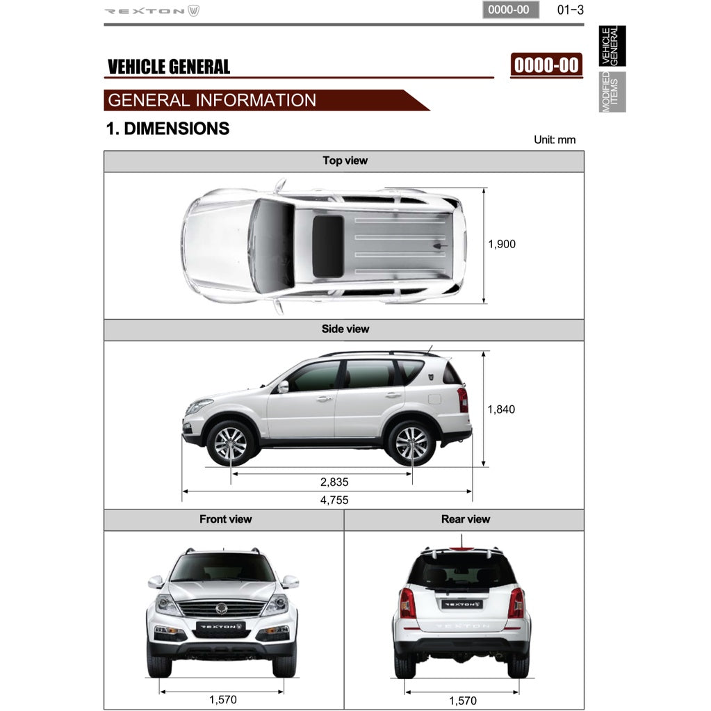 SSANGYONG REXTON W Y290 (2012-2017) SERVICE WORKSHOP MANUAL