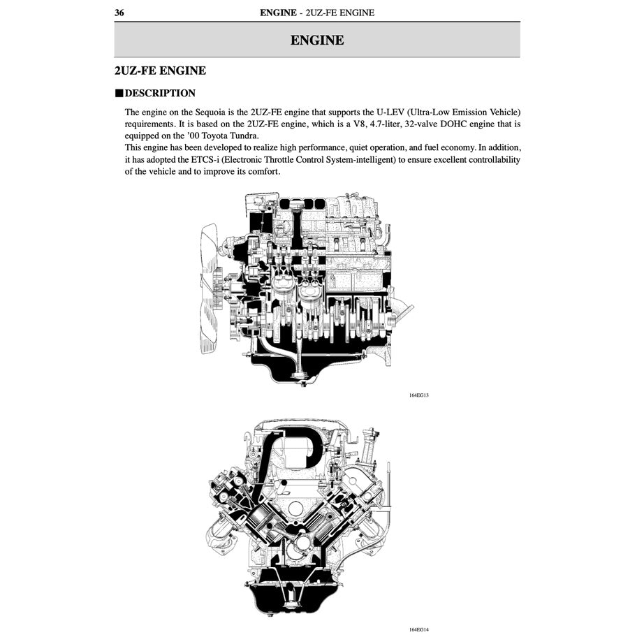 TOYOTA ENGINE 2UZ-FE (4.7L) SERVICE REPAIR WORKSHOP MANUAL