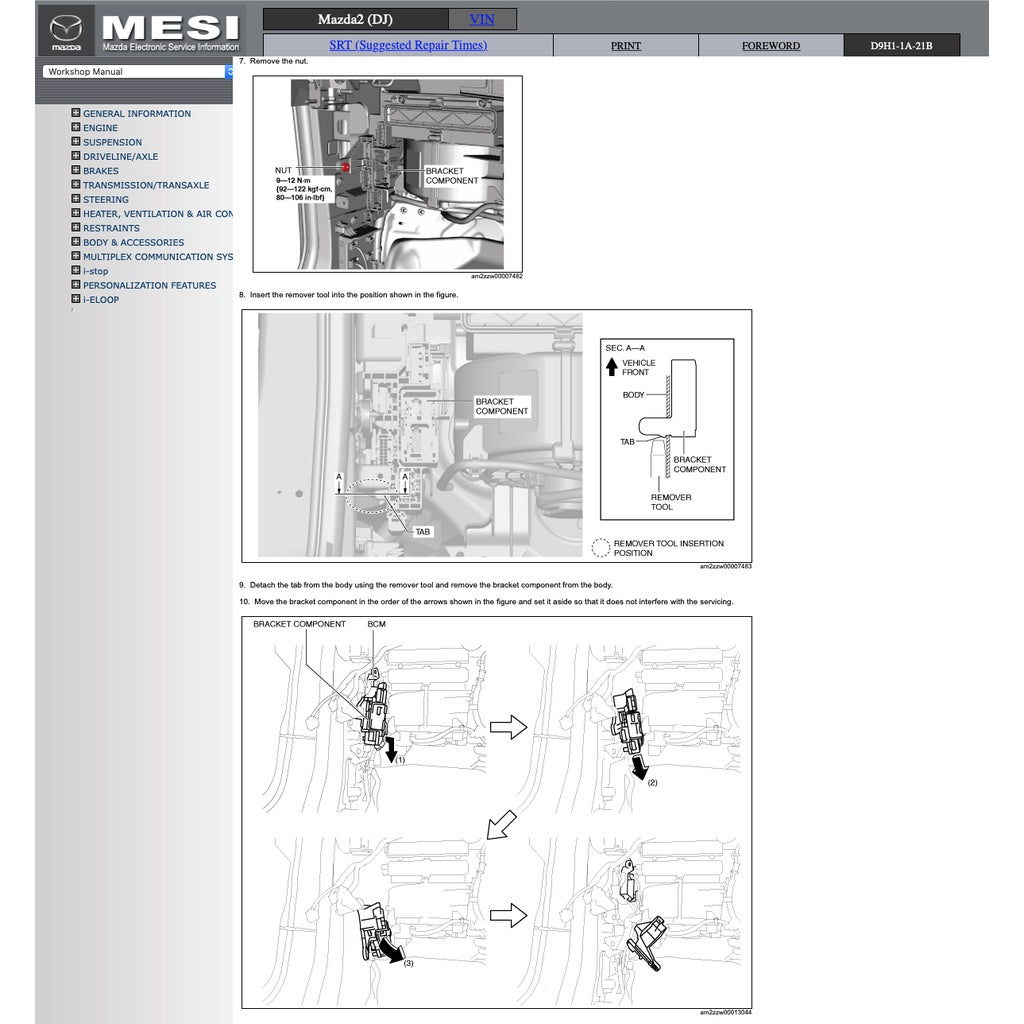 MAZDA 2 DJ (2015-2022) SERVICE WORKSHOP MANUAL