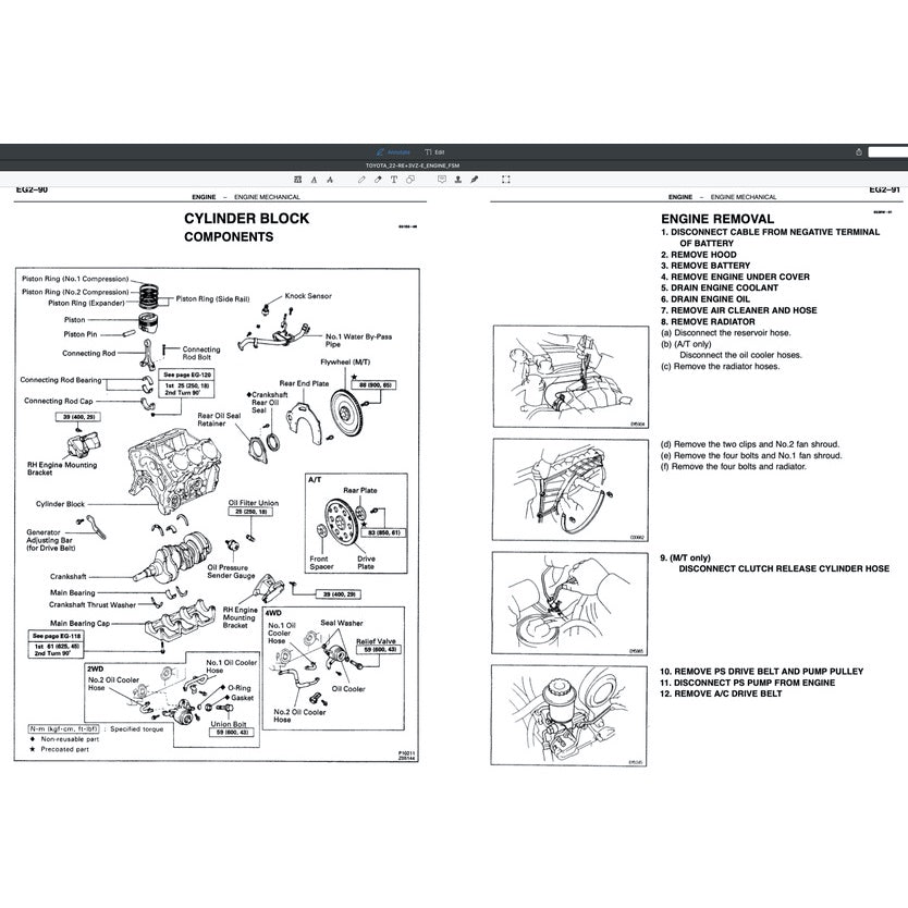 TOYOTA ENGINE 3VZ-E SERVICE REPAIR WORKSHOP MANUAL
