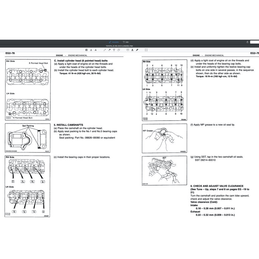 TOYOTA ENGINE 3VZ-E SERVICE REPAIR WORKSHOP MANUAL