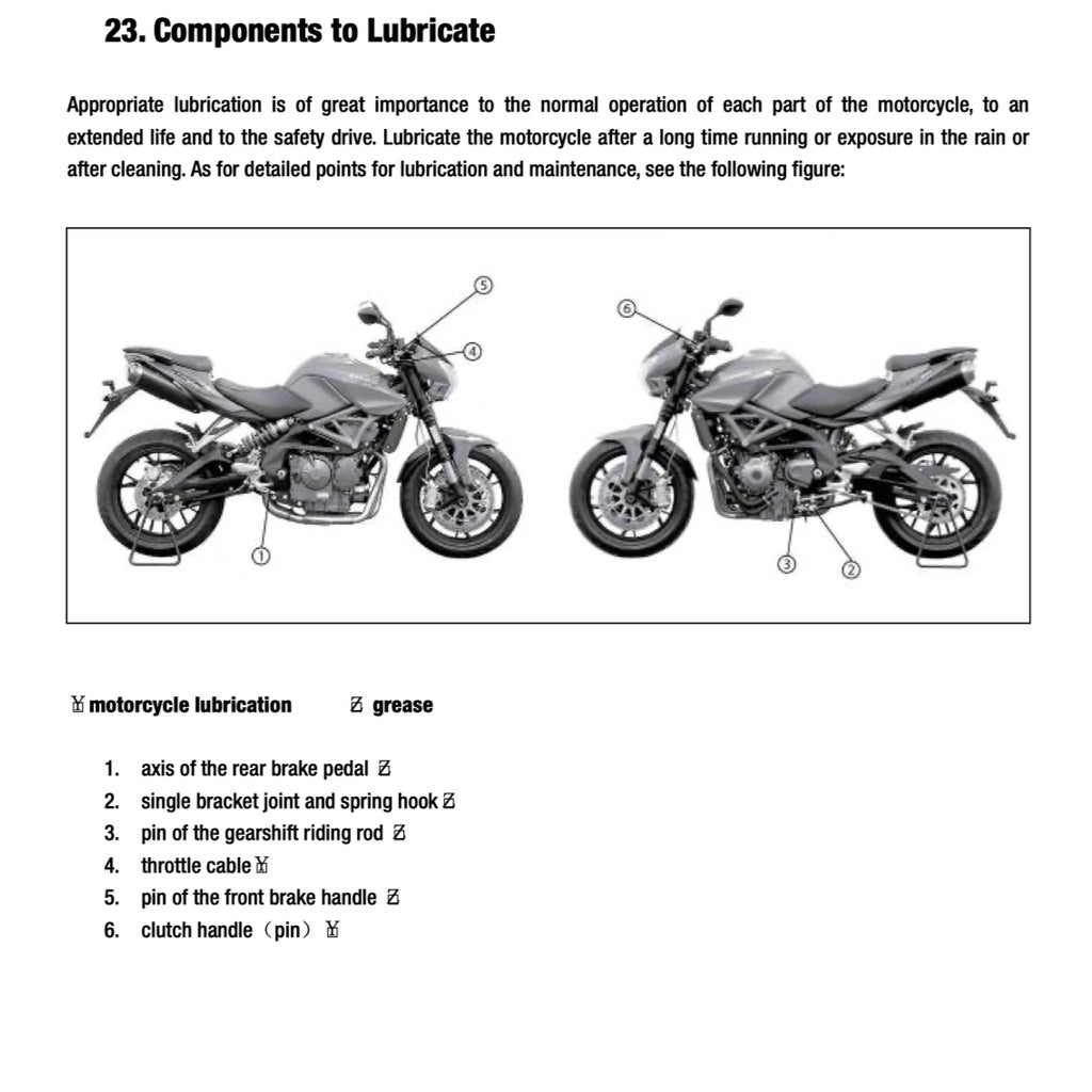 BENELLI TNT600 (2014-2019) SERVICE WORKSHOP MANUAL + PARTS CATALOGUE + OWNER'S MANUAL