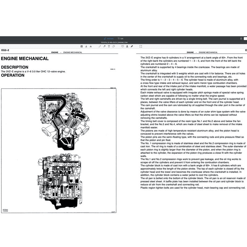 TOYOTA ENGINE 3VZ-E SERVICE REPAIR WORKSHOP MANUAL