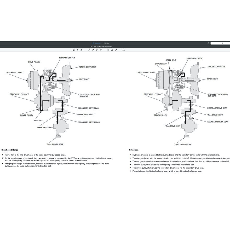 HONDA CIVIC 10 FC/FK (2016-2020) SERVICE WORKSHOP MANUAL