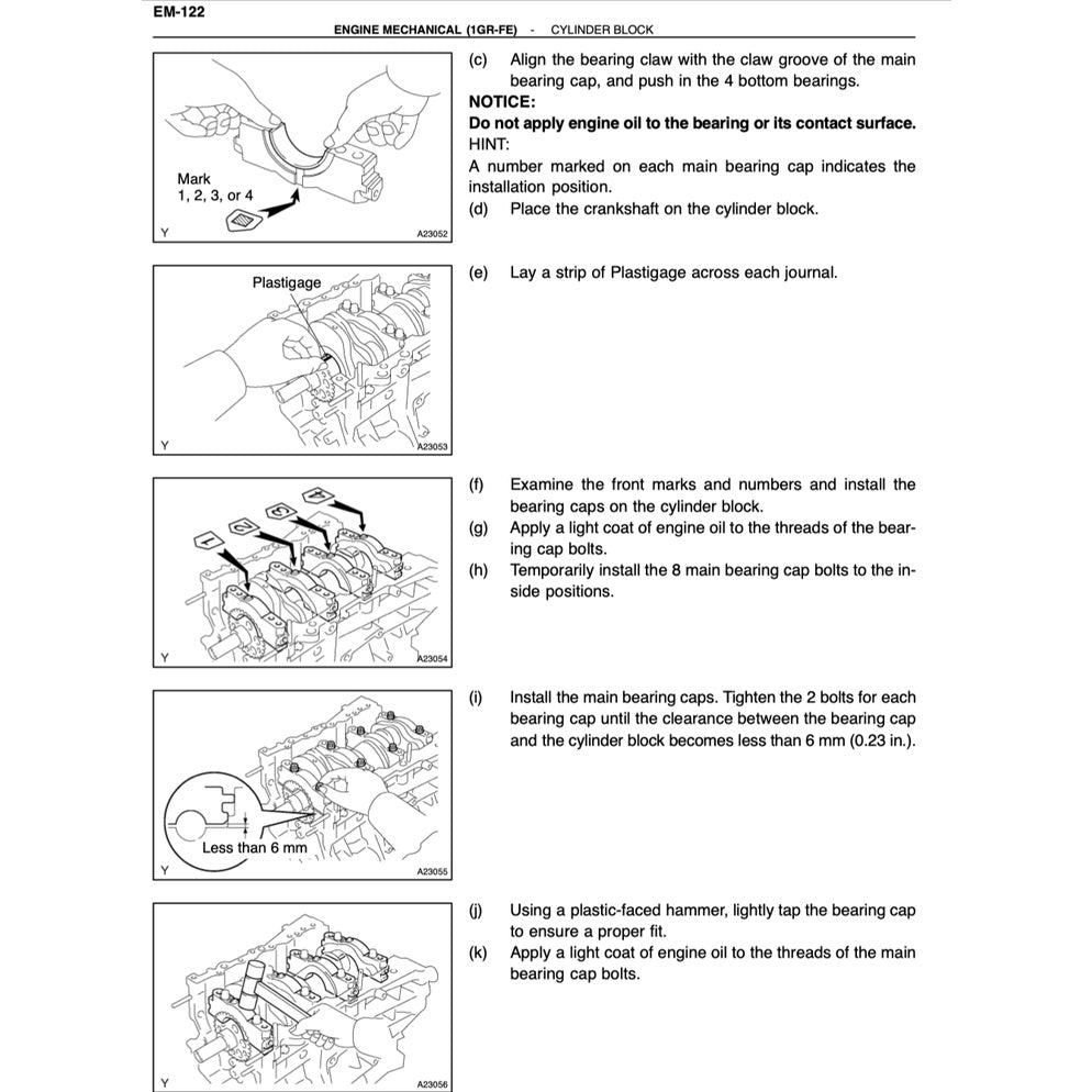 TOYOTA ENGINE 1GR-FE (VVT-I) SERVICE REPAIR WORKSHOP MANUAL