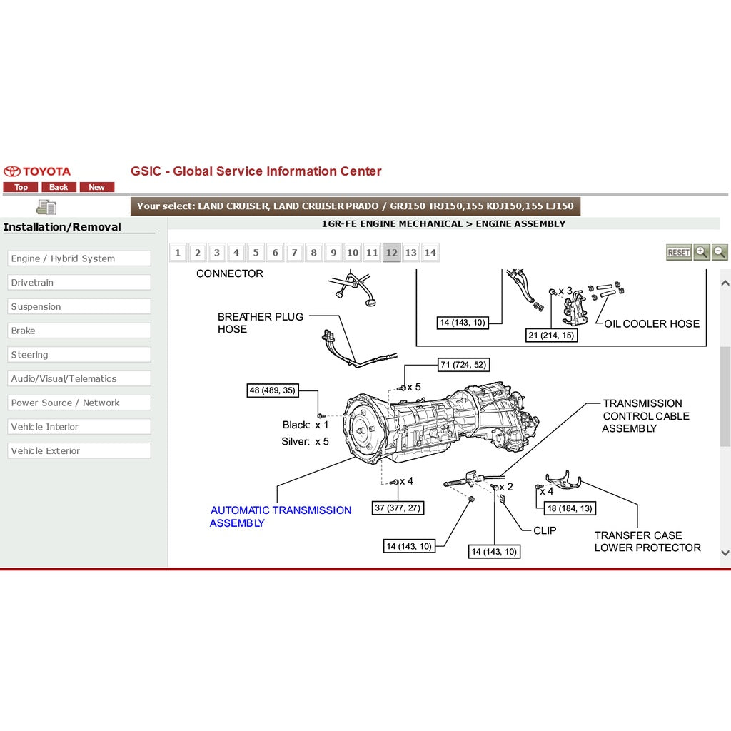 TOYOTA LAND CRUISER PRADO J150 (2009-2023) SERVICE WORKSHOP MANUAL