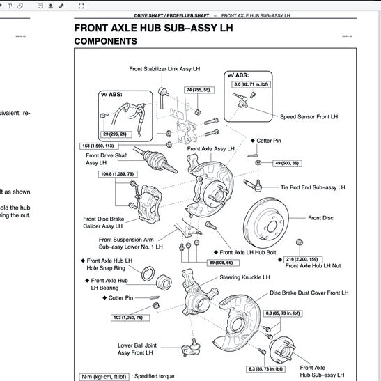 TOYOTA COROLLA ALTIS E120/130 (2002-2008) SERVICE WORKSHOP MANUAL