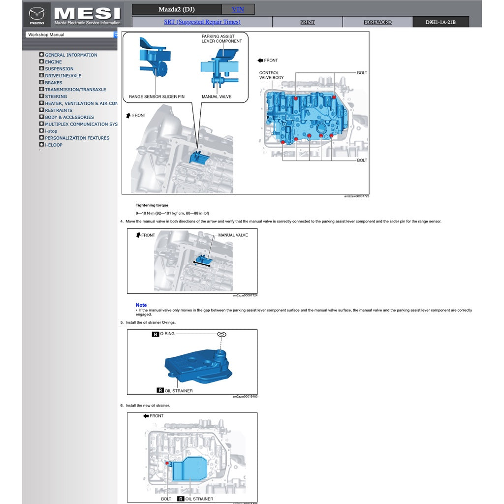 MAZDA 2 DJ (2015-2022) SERVICE WORKSHOP MANUAL