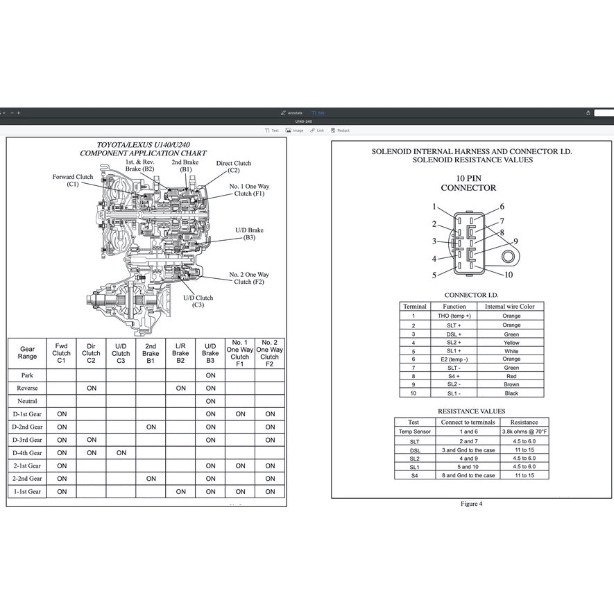 TOYOTA AUTOMATIC TRANSMISSION REPAIR MANUAL A130/A140/A240/A340/A40-41/A40D/A43DE/A440-F/A55/A750E/A761E/U140-240/U151E