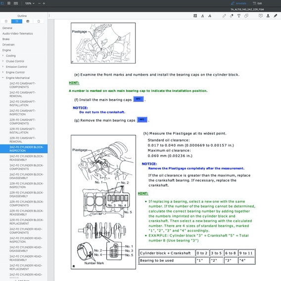 TOYOTA COROLLA ALTIS E140/150 (2007-2012) SERVICE WORKSHOP MANUAL