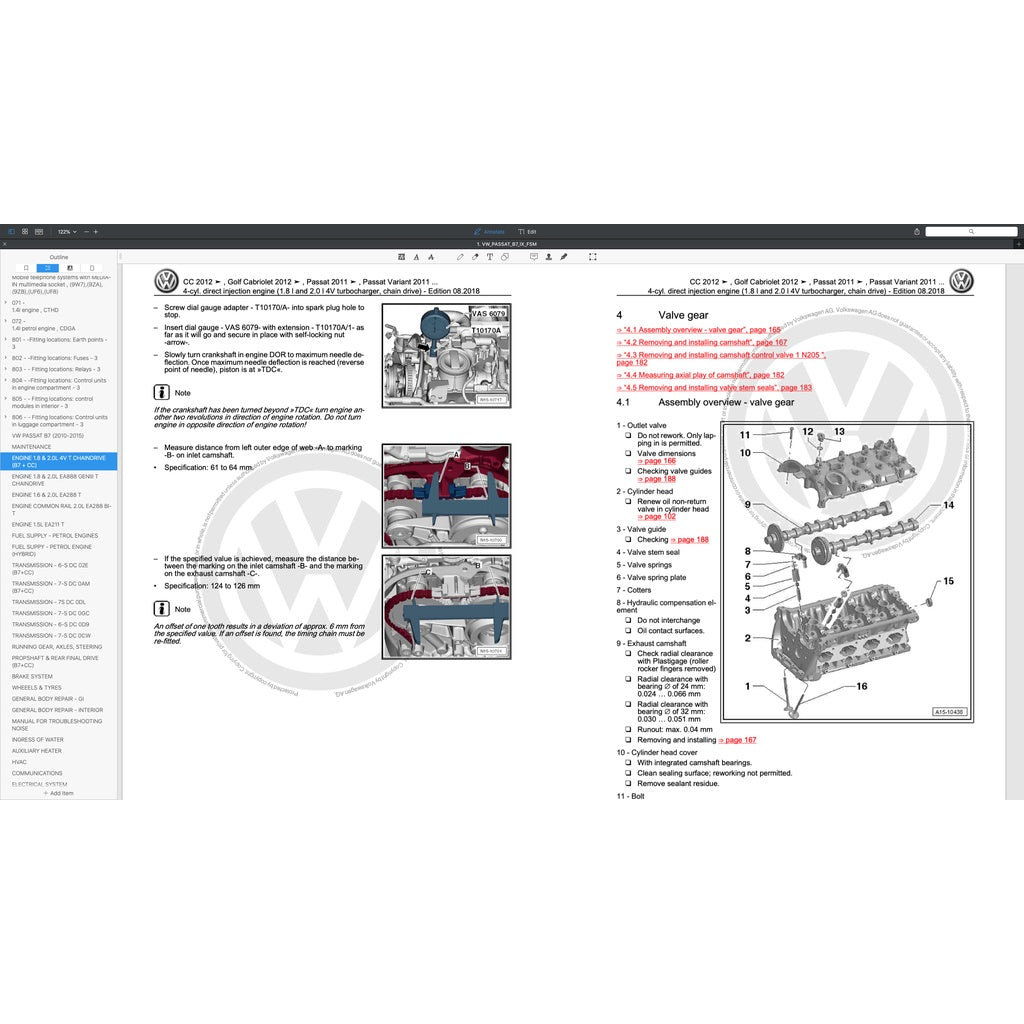 VW PASSAT CC (2008-2016) SERVICE WORKSHOP MANUAL