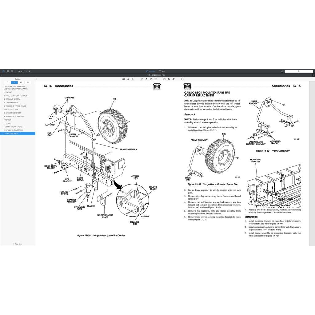 HUMMER H1 (1992-2006) SERVICE WORKSHOP MANUAL
