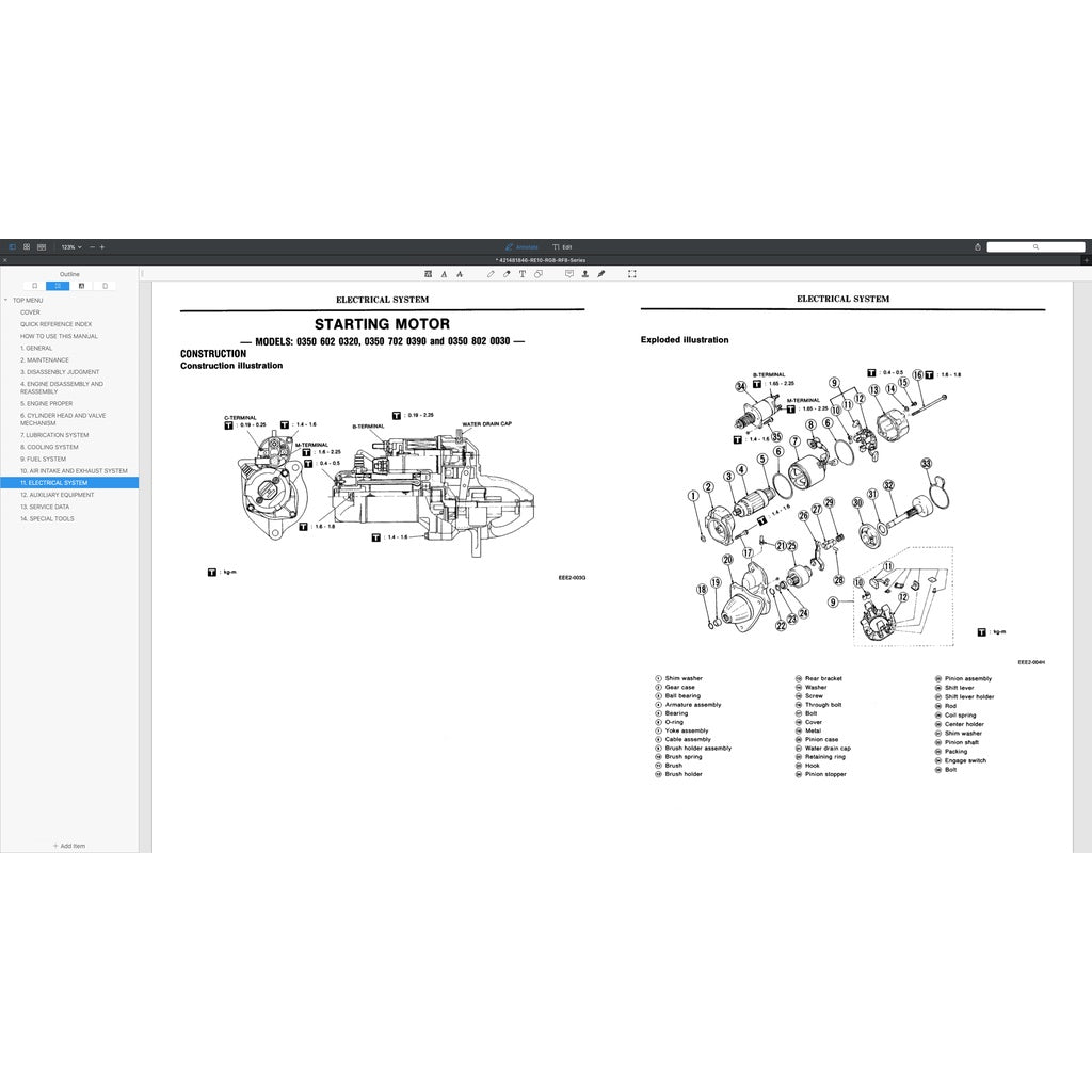 NISSAN UD DIESEL ENGINE RE10 / RF8 TC TD/ RG8 SERVICE REPAIR MANUAL