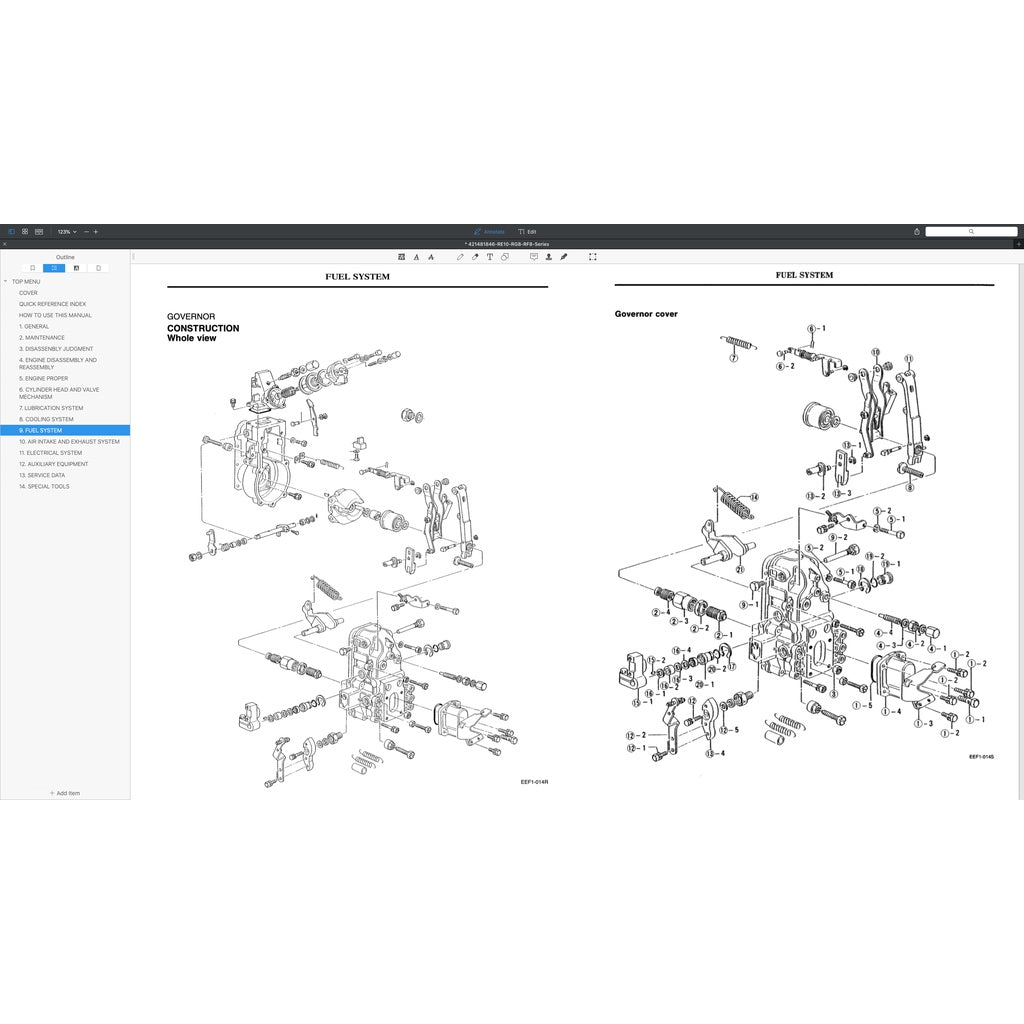 NISSAN UD DIESEL ENGINE RE10 / RF8 TC TD/ RG8 SERVICE REPAIR MANUAL