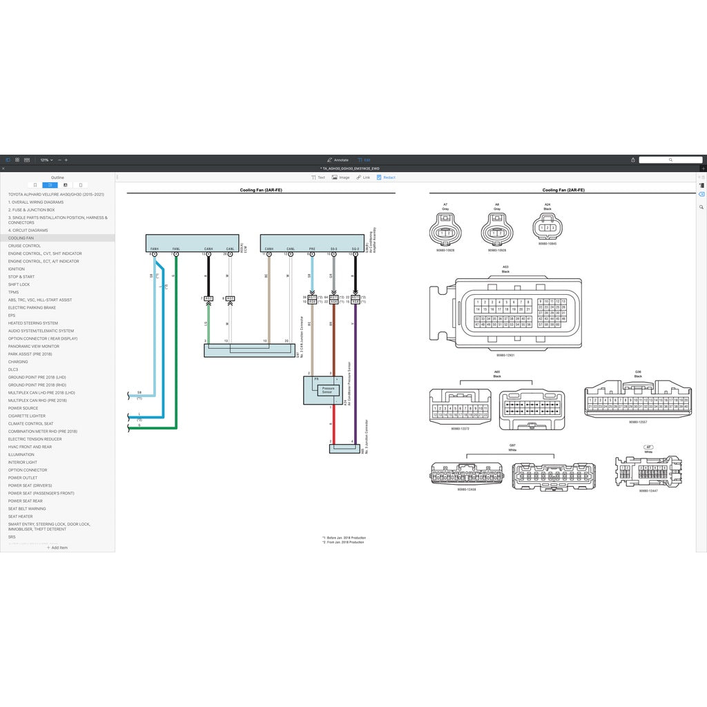 TOYOTA ALPHARD / VELLFIRE AGH30 / GGH30 (2015-2021) WIRING DIAGRAMS