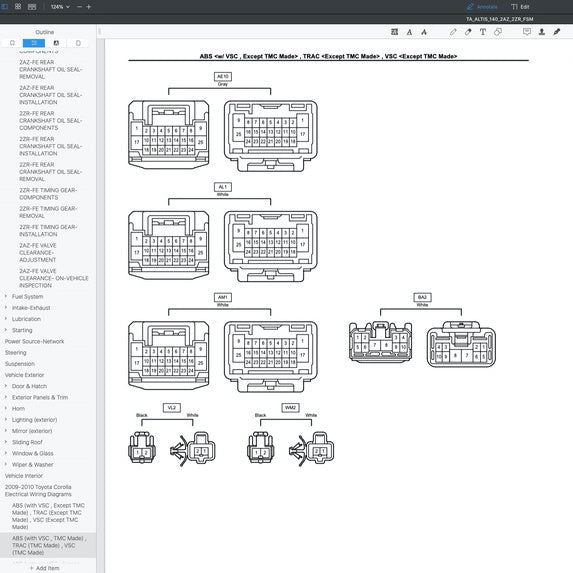 TOYOTA COROLLA ALTIS E140/150 (2007-2012) SERVICE WORKSHOP MANUAL