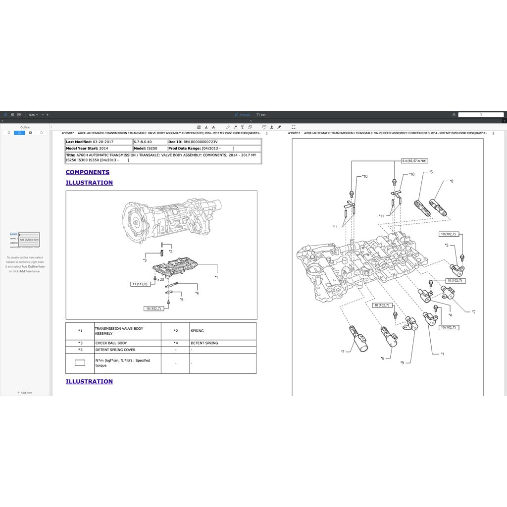 LEXUS IS300/IS350 (2014-2017) SERVICE WORKSHOP MANUAL