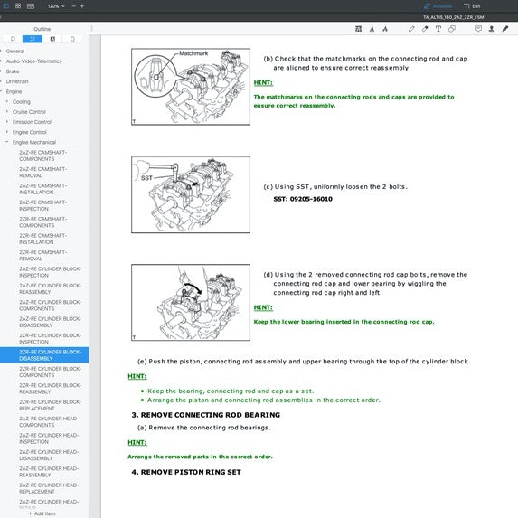 TOYOTA COROLLA ALTIS E140/150 (2007-2012) SERVICE WORKSHOP MANUAL