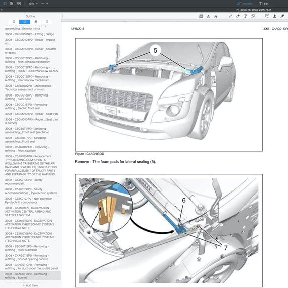 PEUGEOT 3008 T8 (2008-2016) SERVICE WORKSHOP MANUAL