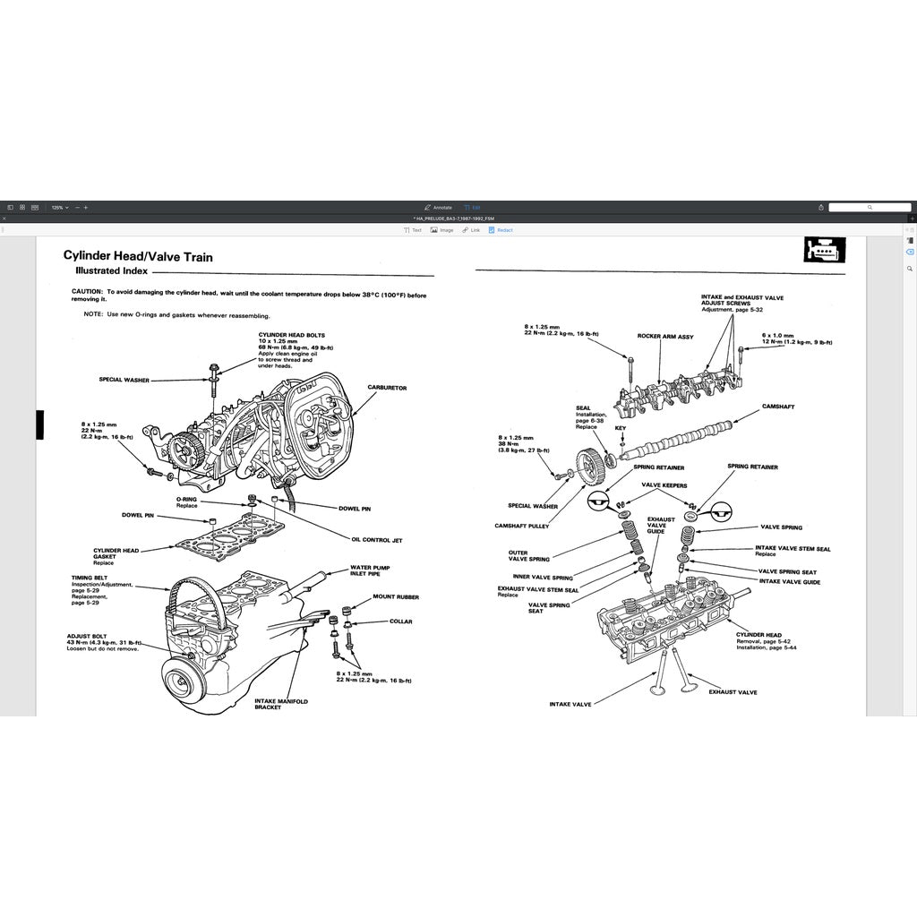 HONDA PRELUDE BA3-BA7 (1987-1992) SERVICE WORKSHOP MANUAL