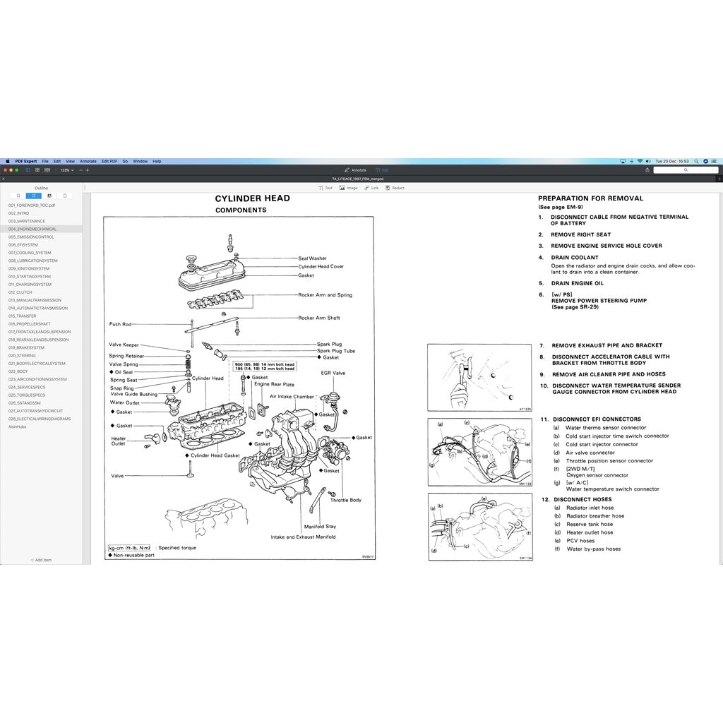 TOYOTA TOWNACE R20/30 (1982-1991) SERVICE WORKSHOP MANUAL