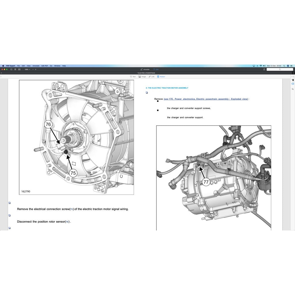 RENAULT ZOE EV R110 MOTOR (2018-2023) SERVICE WORKSHOP MANUAL