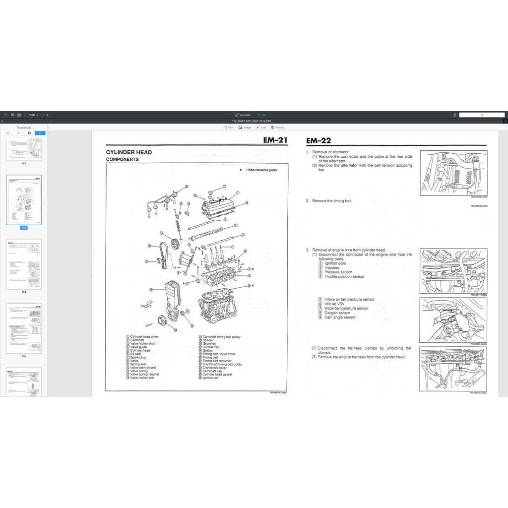 DAIHATSU HIJET PORTER S89/S91 1.3L (1989-2009) SERVICE WORKSHOP MANUAL