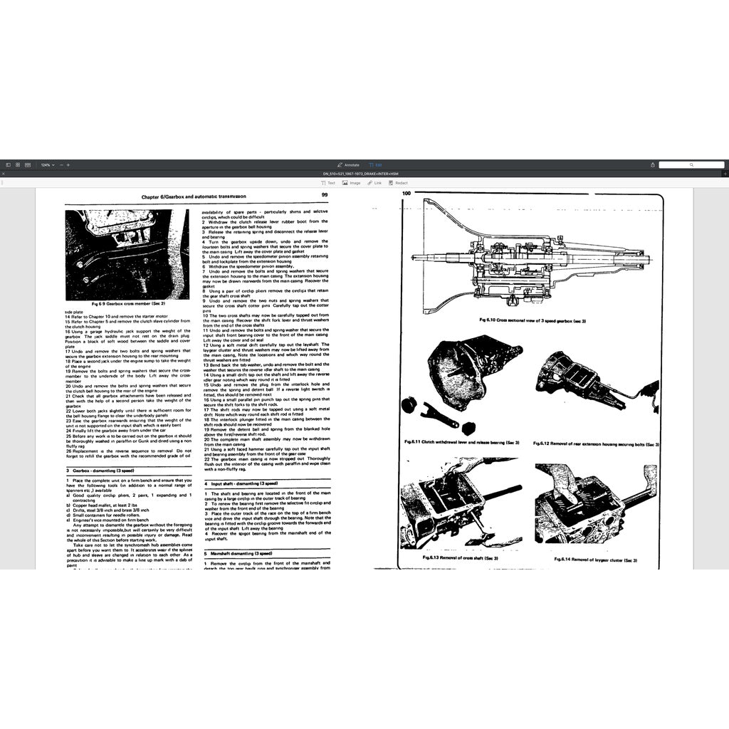 DATSUN BLUEBIRD/PICKUP 510/521 (1967-1973) SERVICE WORKSHOP MANUAL