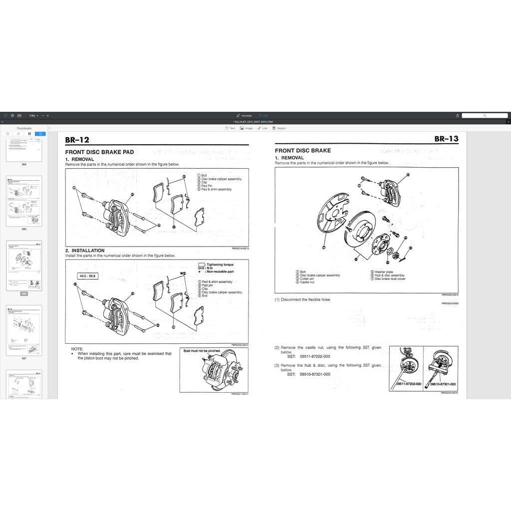 DAIHATSU HIJET PORTER S89/S91 1.3L (1989-2009) SERVICE WORKSHOP MANUAL