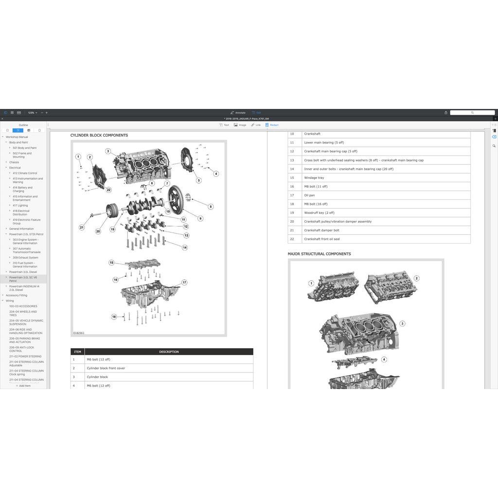 JAGUAR F-PACE X761 (2016-2024) FACTORY SERVICE WORKSHOP MANUAL